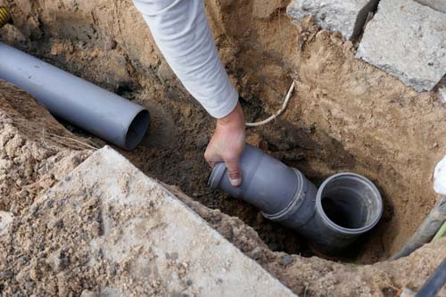 Replacing gray piping underground